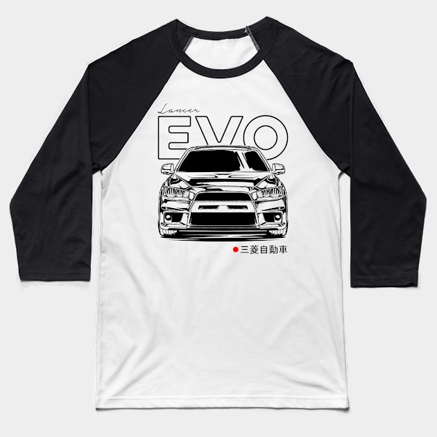 Lancer Evolution X Baseball T-Shirt by idrdesign